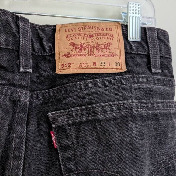 Levi's 512 Slim Tapered Leg Jeans Black 33x30 - Picture 5 of 6